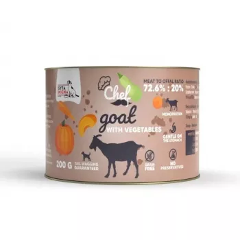 SYTA MICHA Chef Ziege mit Gemüse Mono Nassfutter für Hunde, 200 g Dose, getreidefrei, hypoallergen, Adult