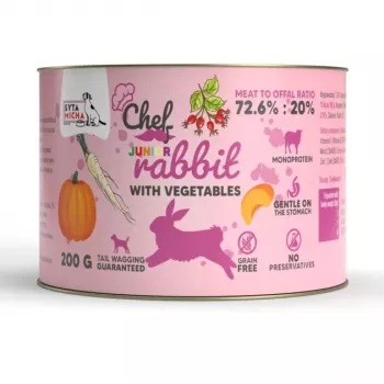 SYTA MICHA Chef Junior Kaninchen mit Gemüse Mono Nassfutter für Hunde 200g