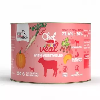 SYTA MICHA Chef Junior Kalb mit Gemüse Mono Nassfutter für Hunde 200g