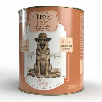 SYTA MICHA Classic Mono Horse mit Himbeeren und Topinambur - Nassfutter für Hunde - 800g