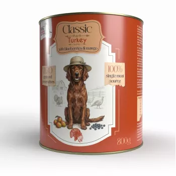 Syta Micha Classic Nassfutter für Hunde mit Truthahn, Beeren und Mango - 800g Dose