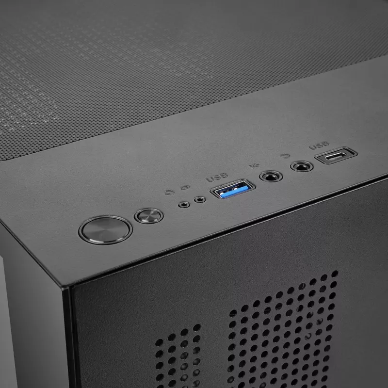TACENS MARS MC-CUBE Micro-ATX Gehäuse, Schwarz, Tempered Glass, ARGB, USB-C