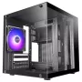 TACENS MARS MC-CUBE Micro-ATX Gehäuse, Schwarz, Tempered Glass, ARGB, USB-C