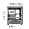 TACENS MARS MC-QUANTUM Mid-Tower ATX-Gehäuse mit 3x120mm FDB-Lüftern + 1x120mm ARGB-Lüfter, USB-C, gehärtetem Glas, Schwarz