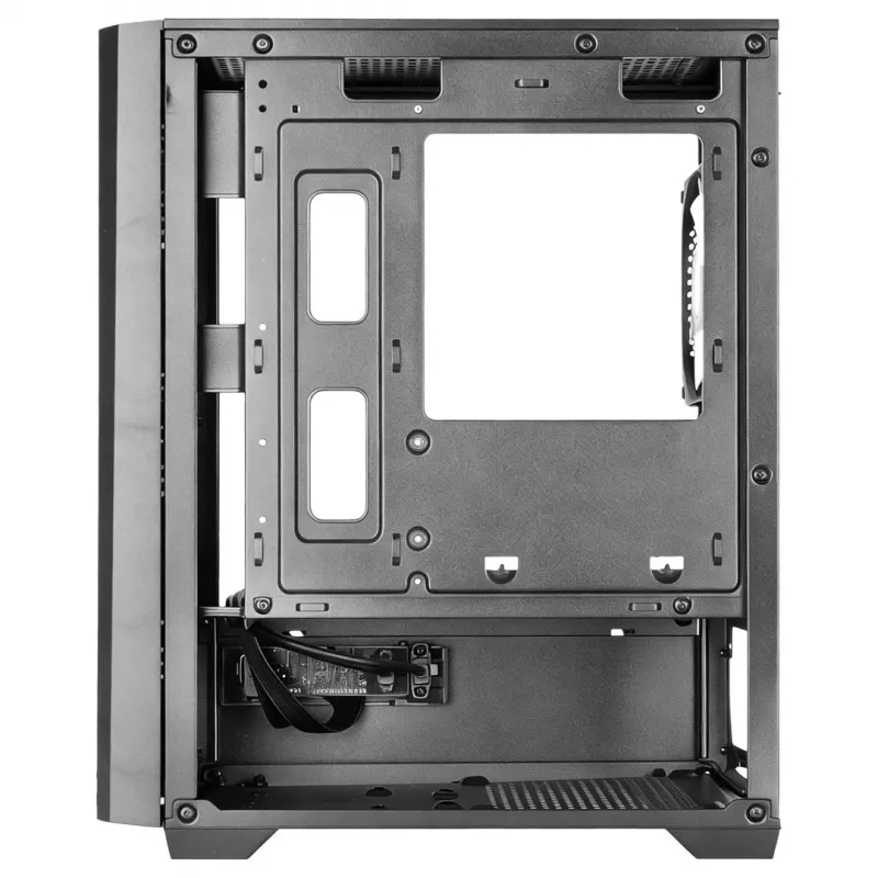TACENS MARS MC-QUANTUM Mid-Tower ATX-Gehäuse mit 3x120mm FDB-Lüftern + 1x120mm ARGB-Lüfter, USB-C, gehärtetem Glas, Schwarz