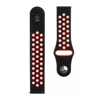 Taktisches 20mm Doppeltes Silikonarmband Schwarz Rot