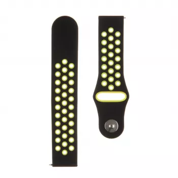 Taktisches 20mm Doppel-Silikon-Armband Schwarz Gelb