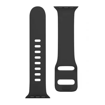 Taktisches Apple Watch 38/40/41mm Silikonarmband mit Dornschließe Schwarz