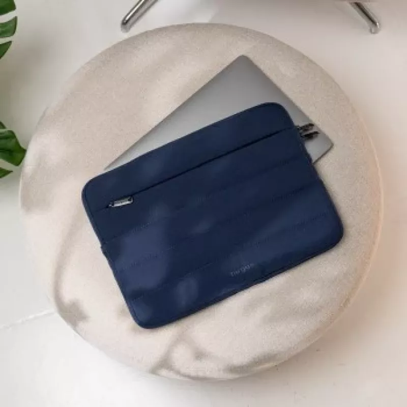 Targus Puffer Sleeve 15-16 Zoll Laptoptasche, Mitternachtsblau, EcoSmart recyceltes PET-Polyester, TBS97502GL