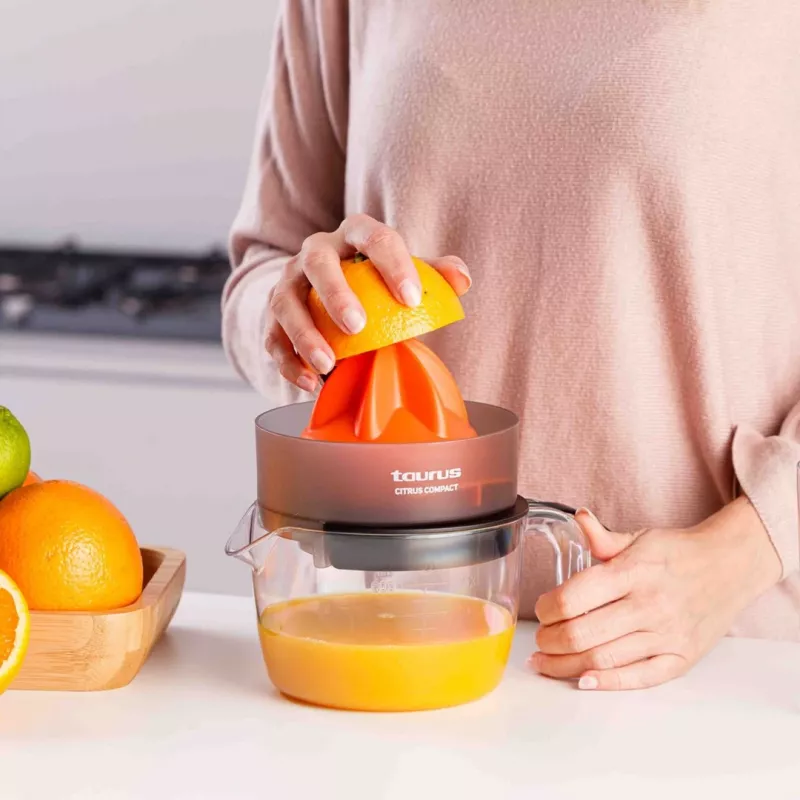 Taurus CITRUS COMPACT Elektrische Zitruspresse 30 W Schwarz, Orange, Transparent