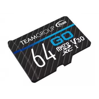 Team Group GO Card MicroSDXC 64GB UHS-I U3 Speed Class 10 V30 A1 mit SD-Adapter - Schwarz