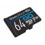 Team Group GO Card MicroSDXC 64GB UHS-I U3 Speed Class 10 V30 A1 mit SD-Adapter - Schwarz