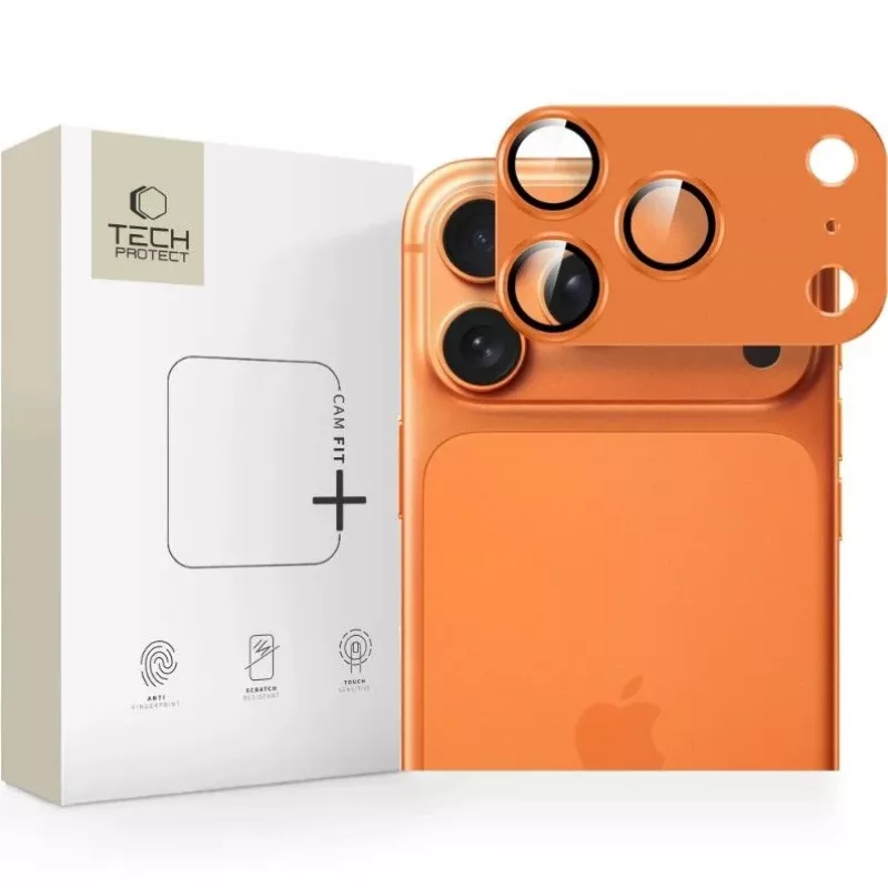 Tech-Protect CamFull Fit Kamera-Linsenschutz für Apple iPhone 17 Pro Max - Cosmic Orange