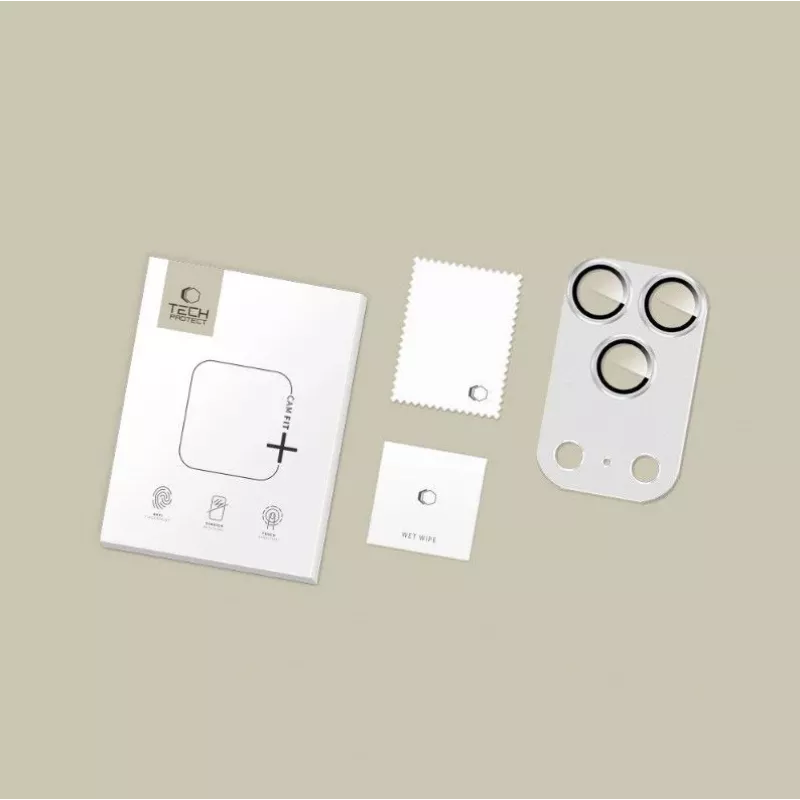 Tech-Protect CamFull Fit Kamera-Linsenschutz für Apple iPhone 17 Pro Max - Silber