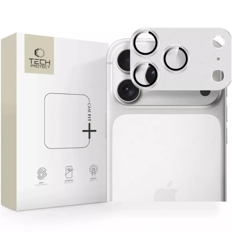 Tech-Protect CamFull Fit Kamera-Linsenschutz für Apple iPhone 17 Pro Max - Silber
