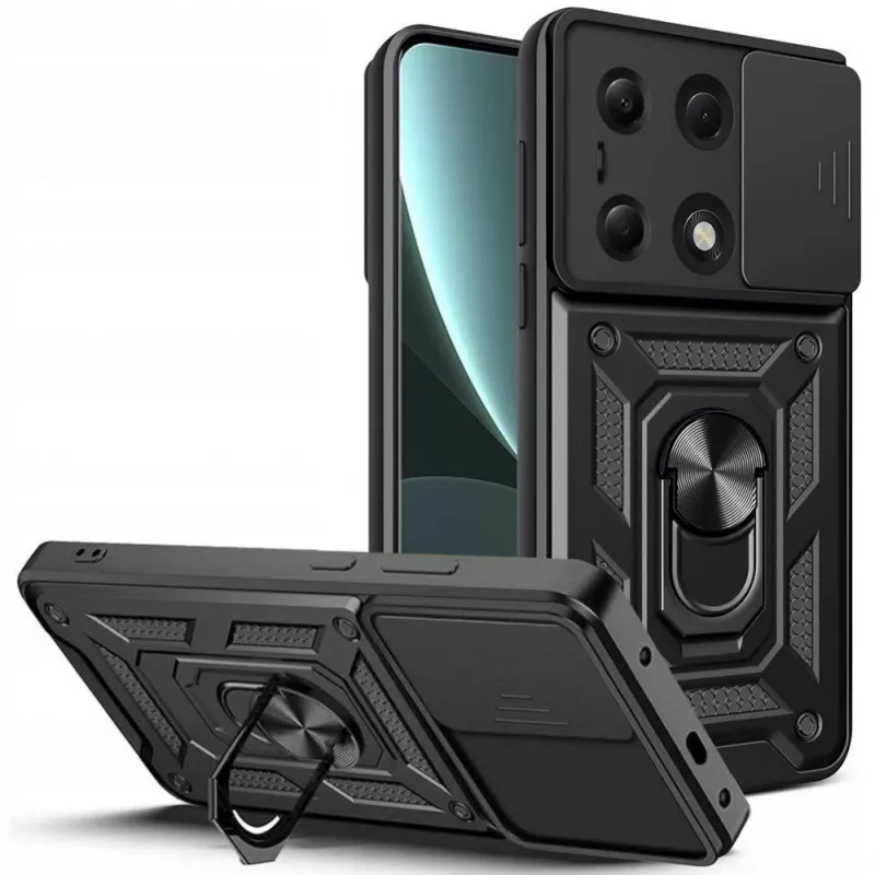 Tech-Protect CamShield Pro Case für Xiaomi Redmi Note 13 Pro 4G / LTE / Poco M6 Pro 4G / LTE - Schwarz