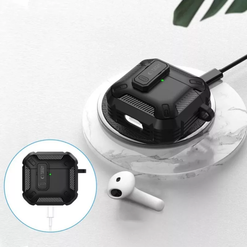 Tech-Protect Carbonox Case für AirPods 4 - Schwarz
