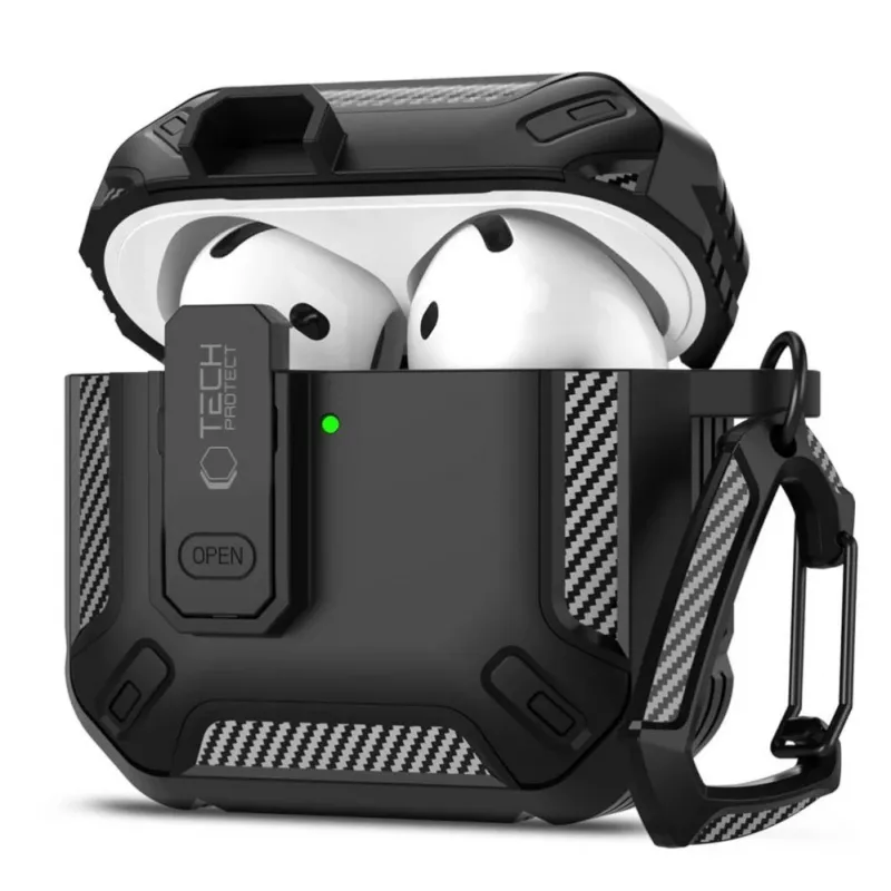 Tech-Protect Carbonox Case für AirPods 4 - Schwarz