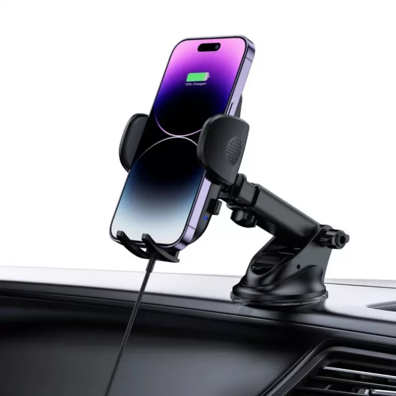Tech-Protect CM15W-V1 Universaler Auto-Handyhalter mit 15W Qi-Ladegerät für Armaturenbrett und Lüftung - Schwarz