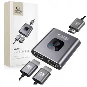 Tech-Protect HB07 USB-C Hub Adapter 2-in-1 HDMI 4K 60Hz - Grau