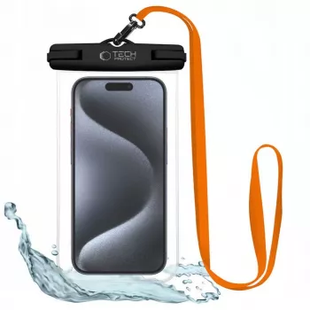 Tech-Protect Magmat Hybrid Case für Apple iPhone 15 Pro Max, Schwarz/Orange, MagSafe-kompatibel