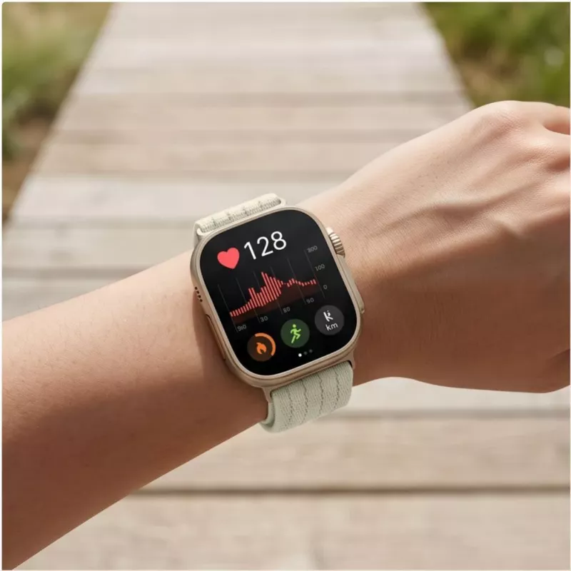 Tech-Protect Nylon-Armband für Huawei Watch Fit 3 / 4 / 4 Pro / 5 / 5 Pro - Weiß