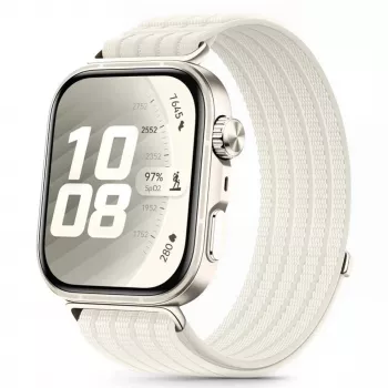 Tech-Protect Nylon-Armband für Huawei Watch Fit 3 / 4 / 4 Pro / 5 / 5 Pro - Weiß