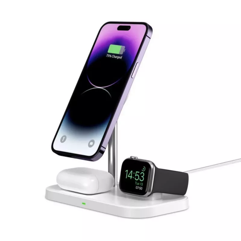 Tech-Protect Weiße MagSafe-Hülle für Apple iPhone 15 Pro Max