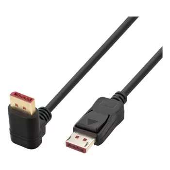 Techly DisplayPort 1.4 Kabel M/M 4K@120Hz 1m Schwarz Einseitig Abgewinkelt ICOC-DSP-A14-010NT9
