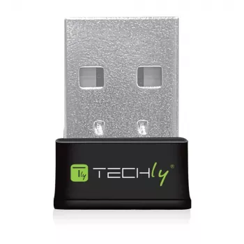 Techly I-WL-USB-600TY Mini WLAN USB Adapter Dual Band MU-MIMO 2dBi 600Mbps Schwarz