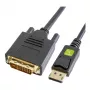 Techly ICOC-DSP-C12-010 DisplayPort 1.2 auf DVI-D 24+1 aktives Konverterkabel, 1080p, 1m, Schwarz