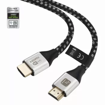 Techly ICOC-HDMI21-8-010T HDMI 2.1 Kabel 1m 48Gbps 8K 10K geflochten Schwarz