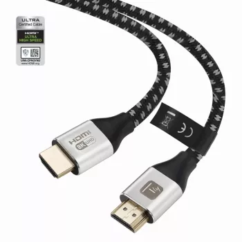 Techly ICOC-HDMI21-8-020T HDMI 2.1 Kabel 8K 10K 48Gbps 2m Schwarz Geflochten