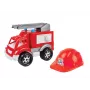 TECHNOK Feuerwehrauto mit Leiter, Helm und Feuerwehrmann 3978
