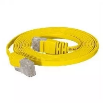 TECLINE Cat.6 U/UTP Flachkabel Gelb Patchkabel 7,5m – Superflach für unter Teppich & Fußleiste 77807y