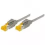 TECLINE Cat 6a S/FTP Patchkabel, PiMF, 50 m, Grau, LSZH, 10 Gbit/s, Hirose TM31 Stecker, Draka Kabel 72250