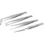 TECLINE Präzisions-Pinzettenset, 4-teiliges Edelstahl-Feinmechanik-Pinzetten-Set (94921)