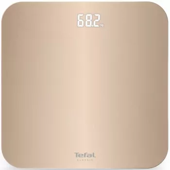 Tefal Classic PP1900V0 Elektronische Personenwaage – Quadratisch Beige, 160 kg, Gehärtete Glasplattform, Step-on-Aktivierung