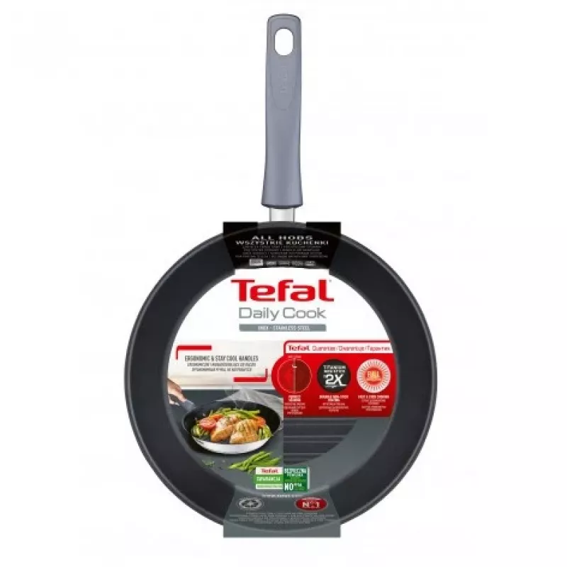 Tefal Daily Cook G7314055 26 cm Grillpfanne mit Titan-Antihaftbeschichtung und Thermo-Signal