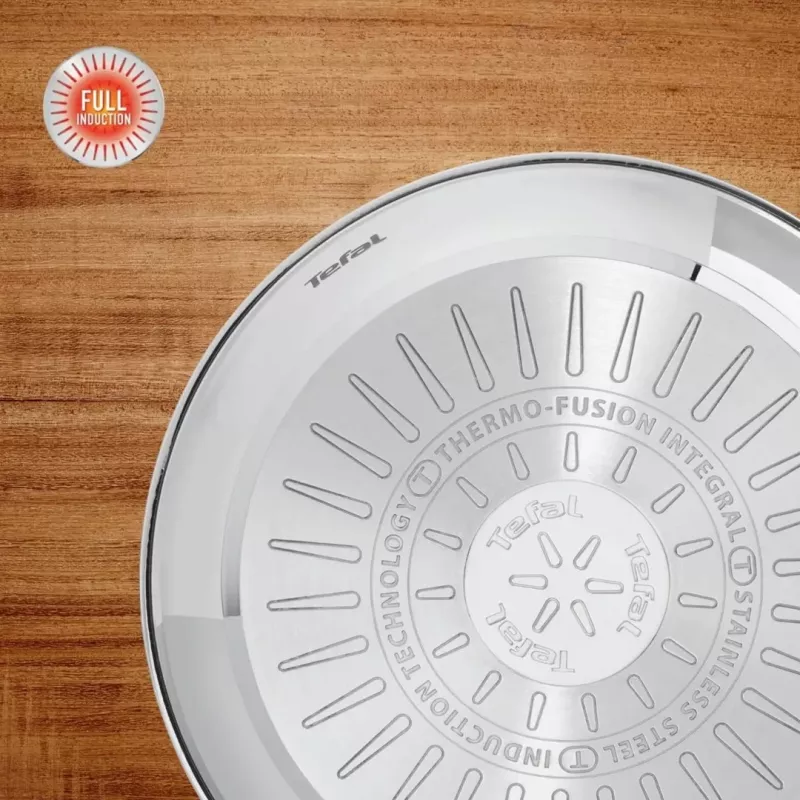 Tefal Duetto On 20 cm Bratpfanne aus Edelstahl mit Antihaftbeschichtung aus Titan und Thermo-Signal