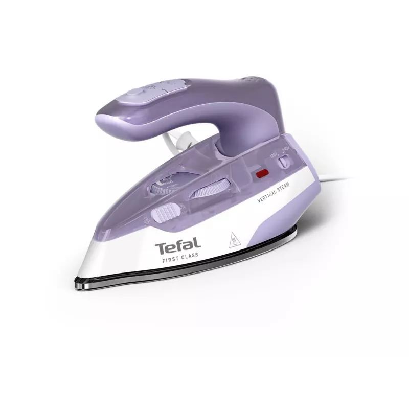 Tefal First Class DB1612E0 Reisebügeleisen - 1100 W, Edelstahlsohle, Doppelspannung, 70 ml Tank, Weiß/Blau