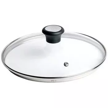 Tefal Glasdeckel Ø30cm – Deckel aus gehärtetem Glas für Kochgeschirr mit Dampföffnung, Edelstahlrand, spülmaschinenfest