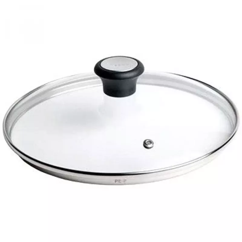 Tefal Glasdeckel Ø30cm – Deckel aus gehärtetem Glas für Kochgeschirr mit Dampföffnung, Edelstahlrand, spülmaschinenfest