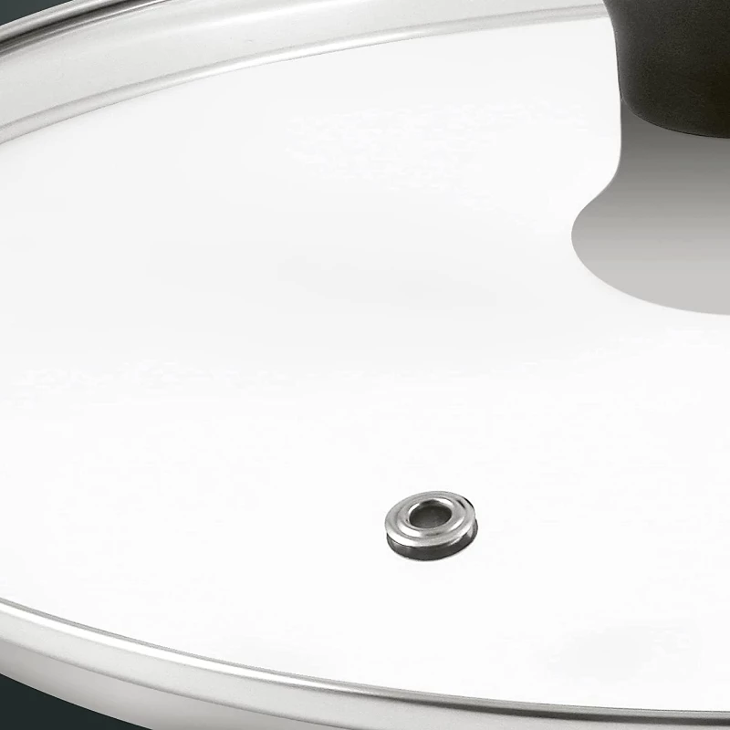 Tefal Glasdeckel Ø30cm – Deckel aus gehärtetem Glas für Kochgeschirr mit Dampföffnung, Edelstahlrand, spülmaschinenfest
