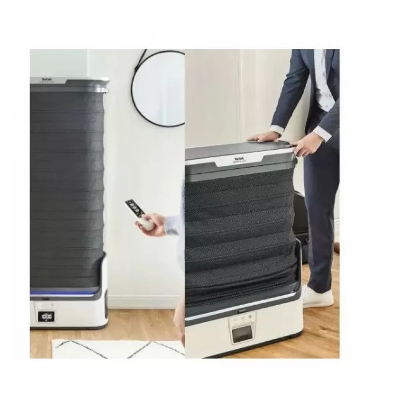 TEFAL YT4050E1 Automatischer Dampfschrank, 1800 W, 2 L Tank, 3 Programme, Touchscreen, faltbar, Weiß