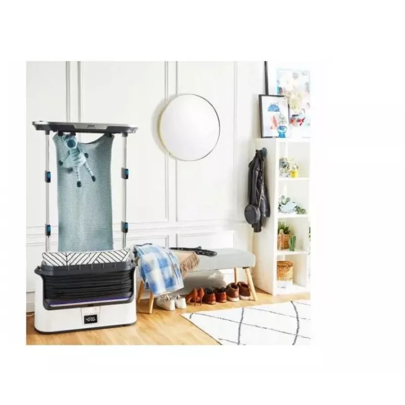 TEFAL YT4050E1 Automatischer Dampfschrank, 1800 W, 2 L Tank, 3 Programme, Touchscreen, faltbar, Weiß