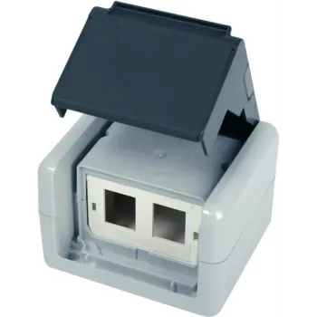 Telegärtner AMJ-SL 2-Port RJ45 Aufputz-Anschlussdose Cat.6A geschirmt, Reinweiß