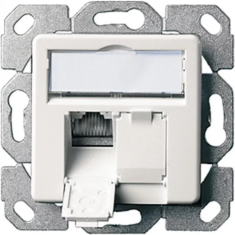 Telegärtner AMJ45 8/8 K Up/50 Cat.6A Unterputz-Datendose, 2x RJ45, geschirmt, Perlweiß RAL 1013 J00020A0501