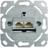 Telegärtner AMJ45 Datenanschlussmodul, 2-Port RJ45, Cat.6A geschirmt, 10G, werkzeuglose IDC, Zinkgehäuse