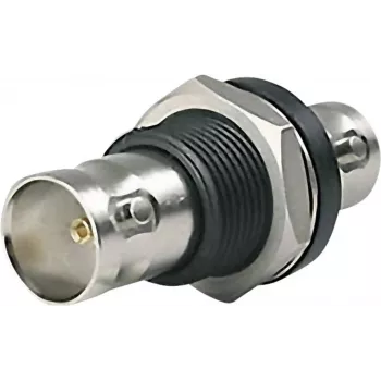 Telegärtner BNC-Einbauadapter Buchse zu Buchse 50 Ohm Schalttafeleinbau, vernickeltes Messing, DC-4 GHz